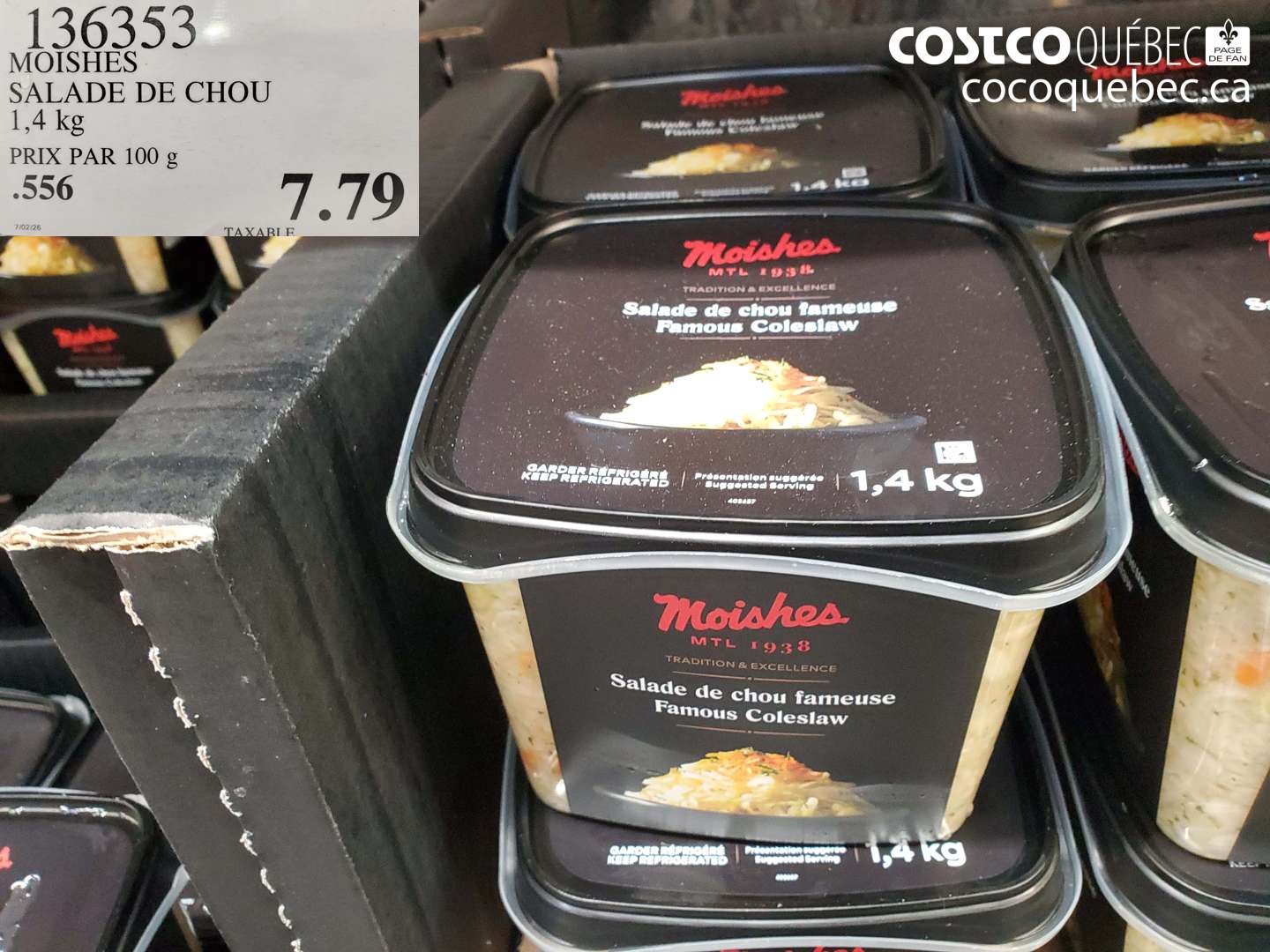 136353 MOISHES SALADE DE CHOU 1.4 KG $7.79