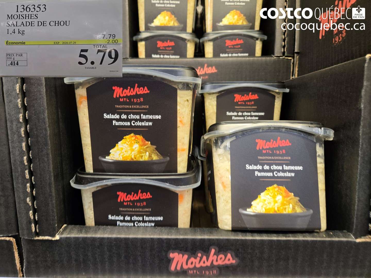 136353 MOISHES SALADE DE CHOU ($2.00 INSTANT SAVINGS EXPIRES ON 2026-07-29) $5.79