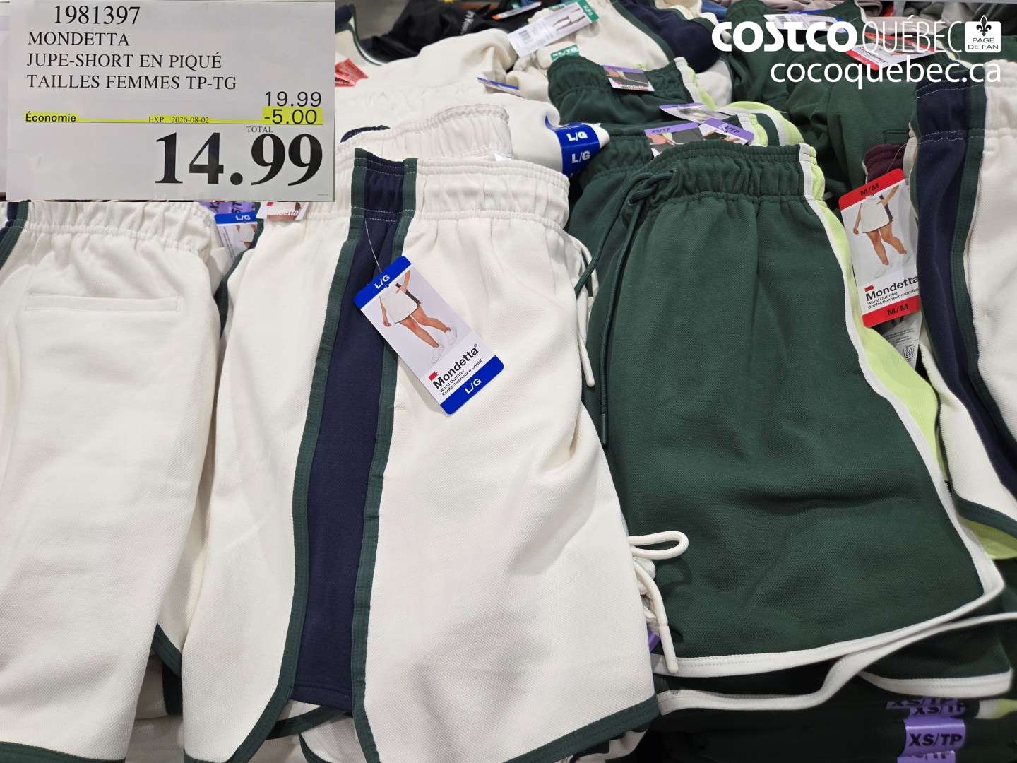 1981397 MONDETTA JUPE-SHORT EN PIQUÉ TAILLES FEMMES TP-TG ($5.00 INSTANT SAVINGS EXPIRES ON 2026-08-02) $14.99