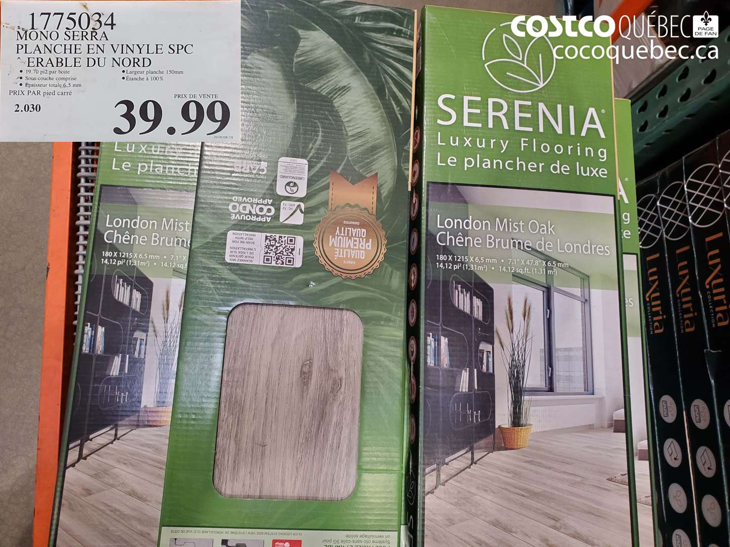 1775034 MONO SERRA PLANCHE EN VINYLE SPC ÉRABLE DU NORD $39.99