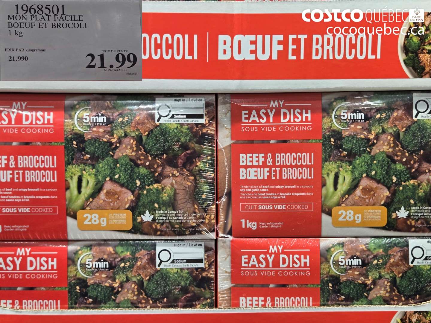 1968501 MON PLAT FACILE BOEUF ET BROCOLI $21.99