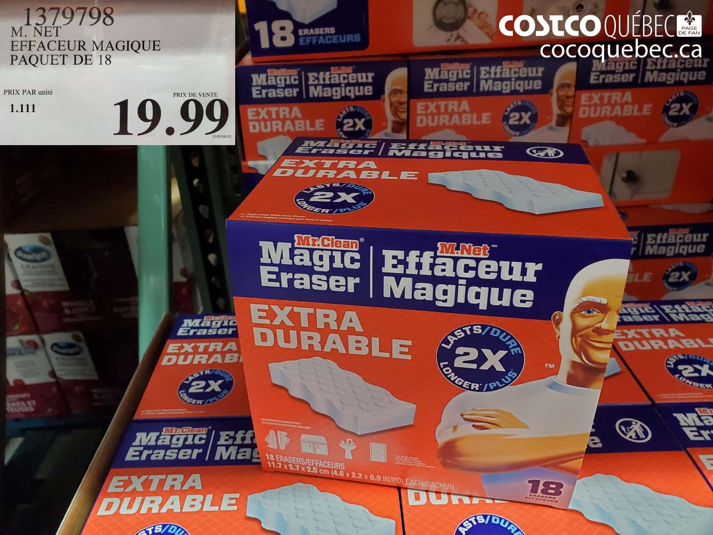 1379798 M. NET EFFACEUR MAGIQUE PAQUET DE 18 $19.99