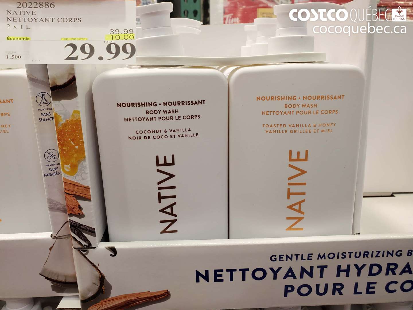 2022886 NATIVE NETTOYANT CORPS 2 X 1 L ($10.00 INSTANT SAVINGS EXPIRES ON 2026-07-19) $29.99