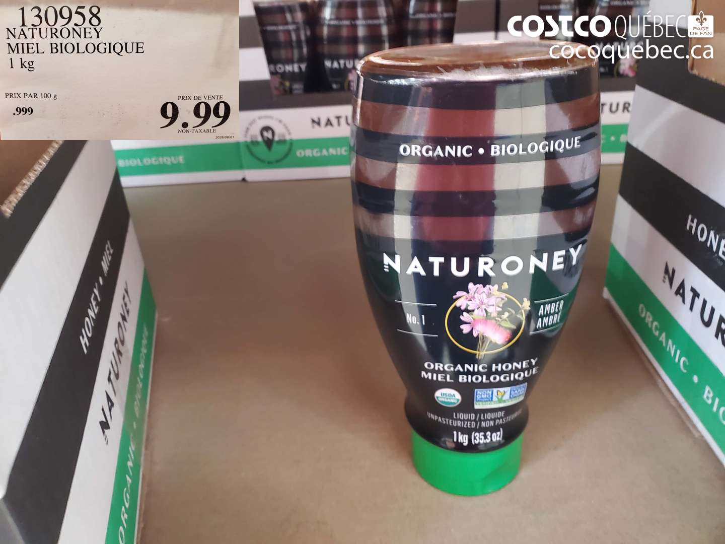 130958 NATURONEY MIEL BIOLOGIQUE 1 KG $9.99