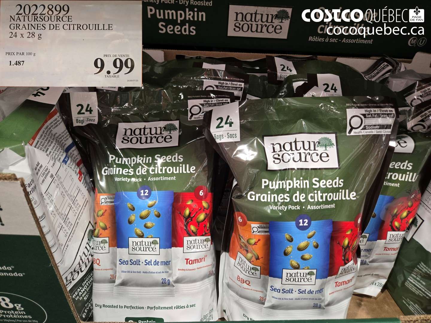 2022899 NATURSOURCE GRAINES DE CITROUILLE $9.99