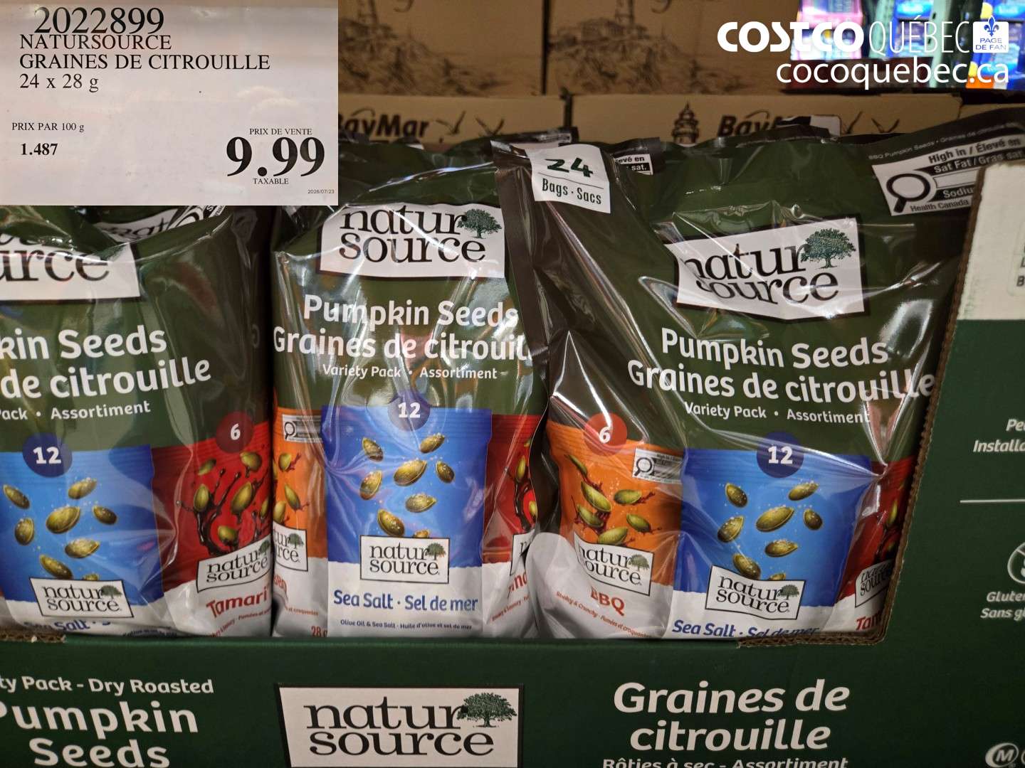 2022899 NATURSOURCE GRAINES DE CITROUILLE $9.99