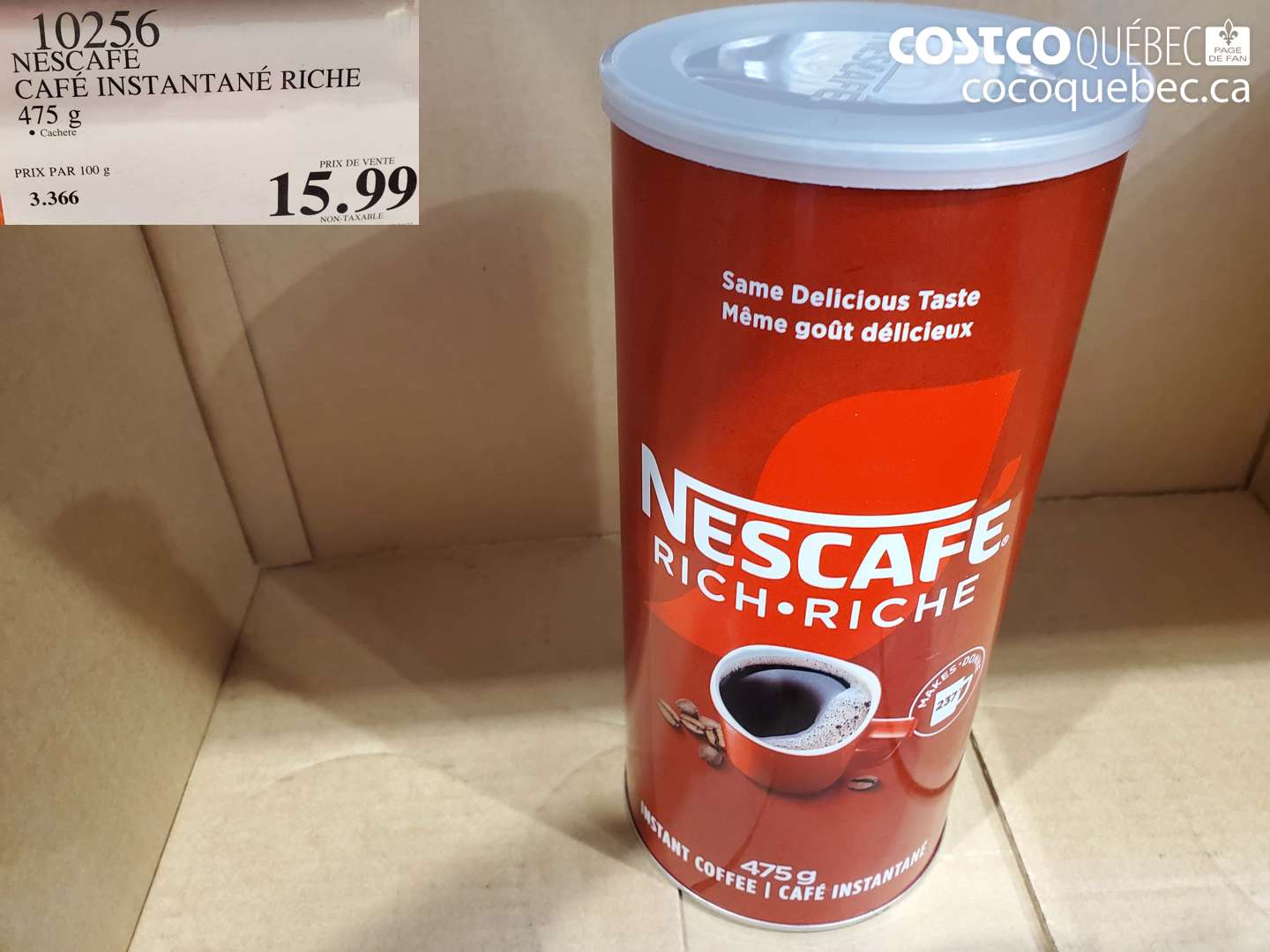 10256 NESCAFE CAFE INSTANTANE RICHE 475 G $15.99