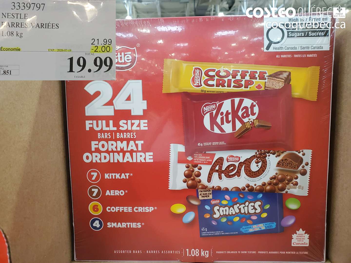 3339797 NESTLE BARRES VARIÉES 1.08 KG ($2.00 INSTANT SAVINGS EXPIRES ON 2026-07-19) $19.99
