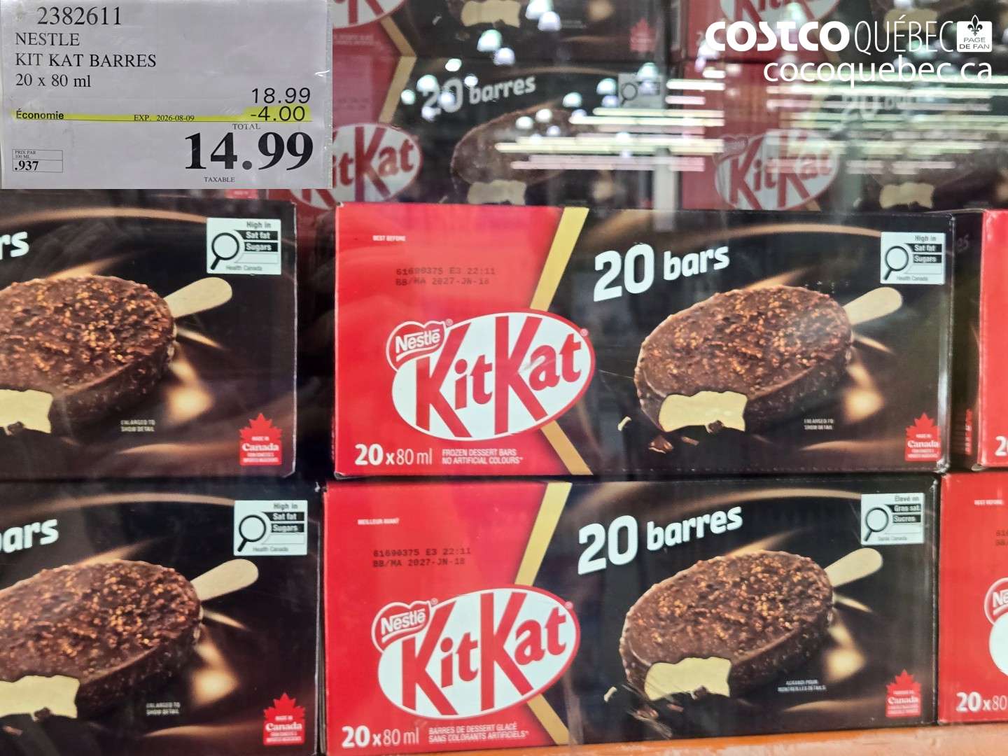 2382611 NESTLE KIT KAT BARRES ($4.00 INSTANT SAVINGS EXPIRES ON 2026-08-09) $14.99