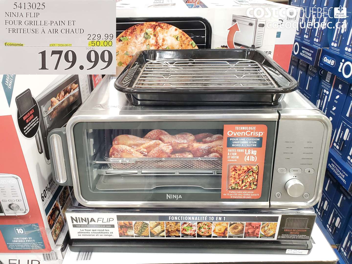 5413025 NINJA FLIP FOUR GRILLE-PAIN ET FRITEUSE A AIR CHAUD ($50.00 INSTANT SAVINGS EXPIRES ON 2026-08-02) $179.99