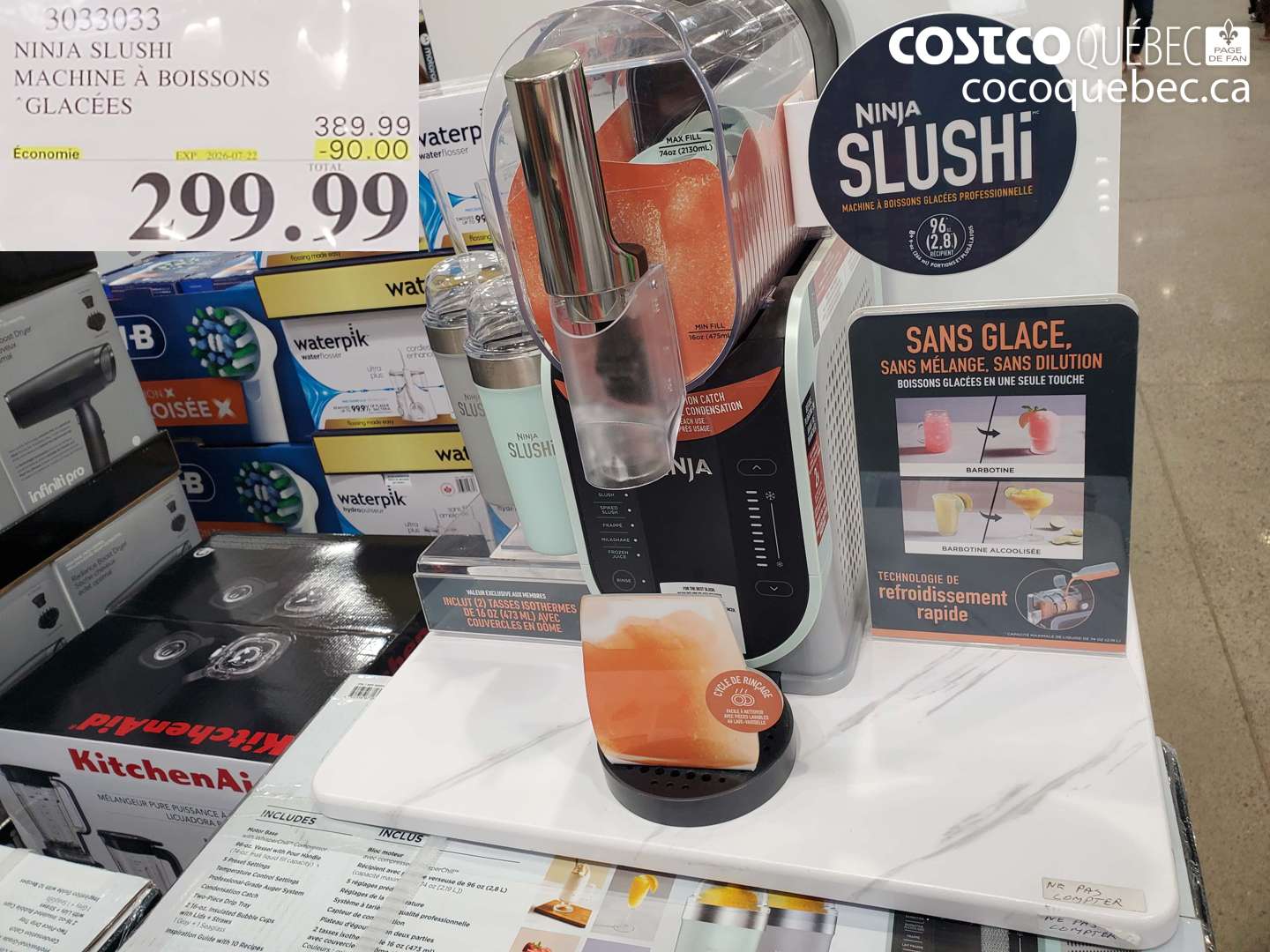 3033033 NINJA SLUSHI MACHINE À BOISSONS GLACÉES ($90.00 INSTANT SAVINGS EXPIRES ON 2026-07-22) $299.99