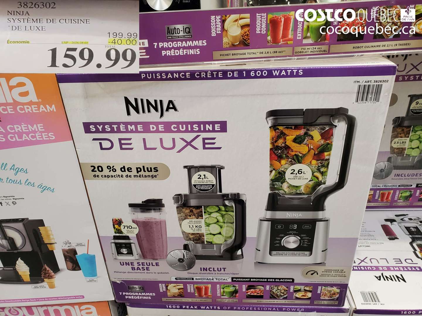 3826302 NINJA SYSTÈME DE CUISINE DE LUXE ($40.00 INSTANT SAVINGS EXPIRES ON 2026-08-02) $159.99