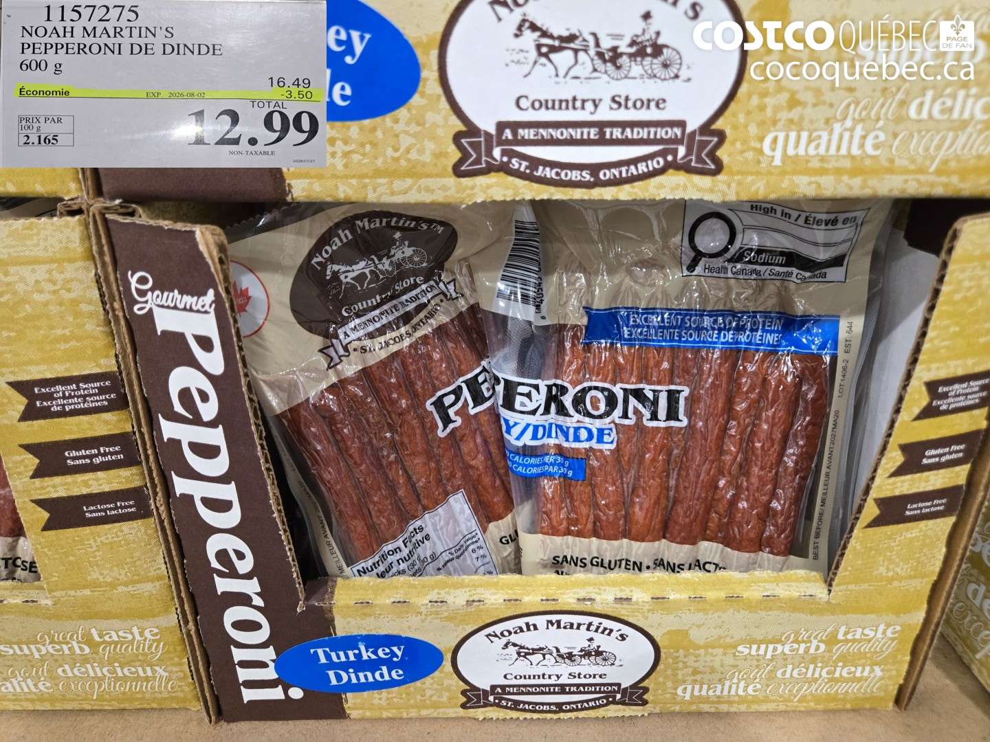 1157275 NOAH MARTIN'S PEPPERONI DE DINDE ($3.50 INSTANT SAVINGS EXPIRES ON 2026-08-02) $12.99