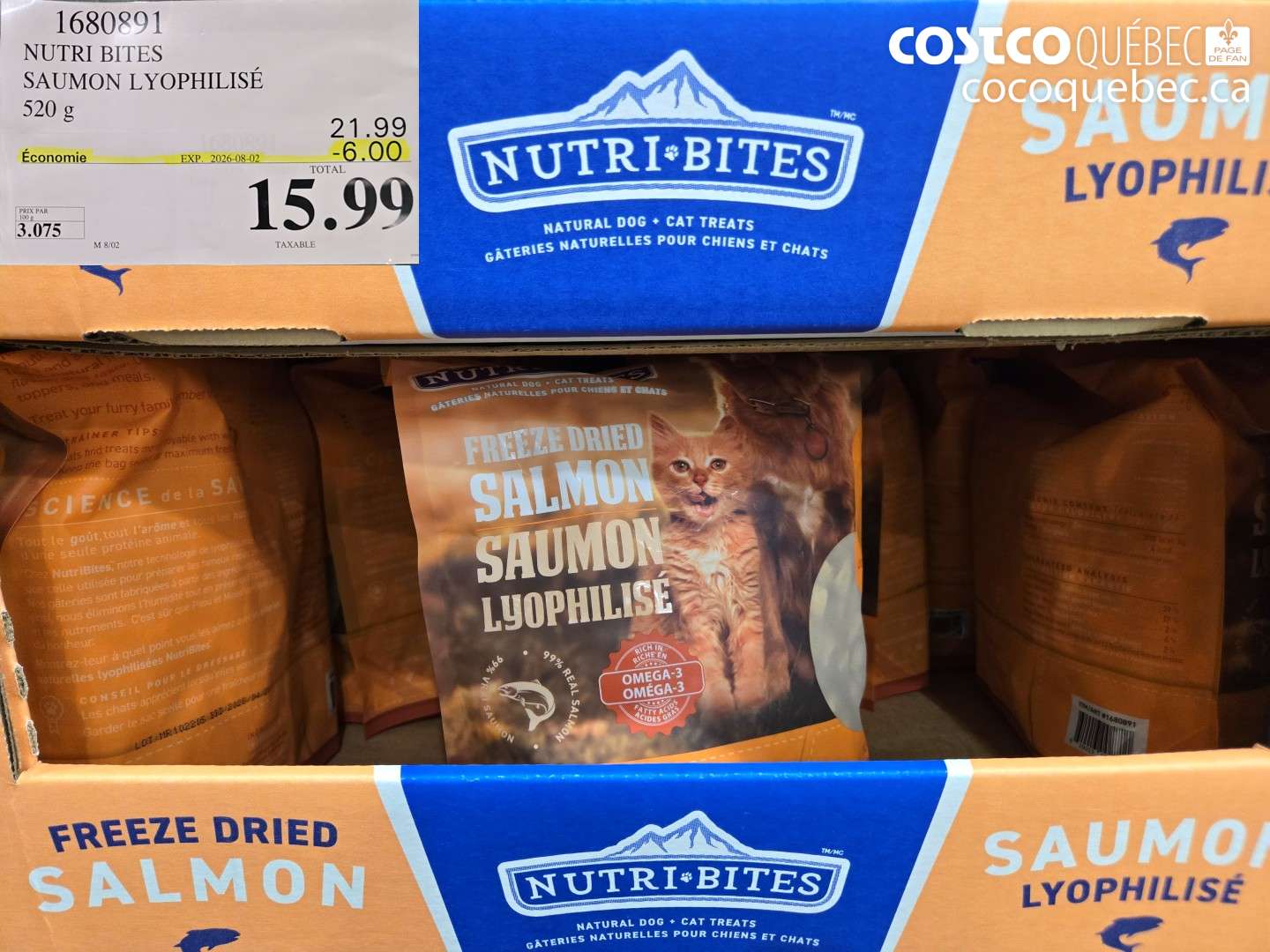 1680891 NUTRI BITES SAUMON LYOPHILISÉ ($6.00 INSTANT SAVINGS EXPIRES ON 2026-08-02) $15.99