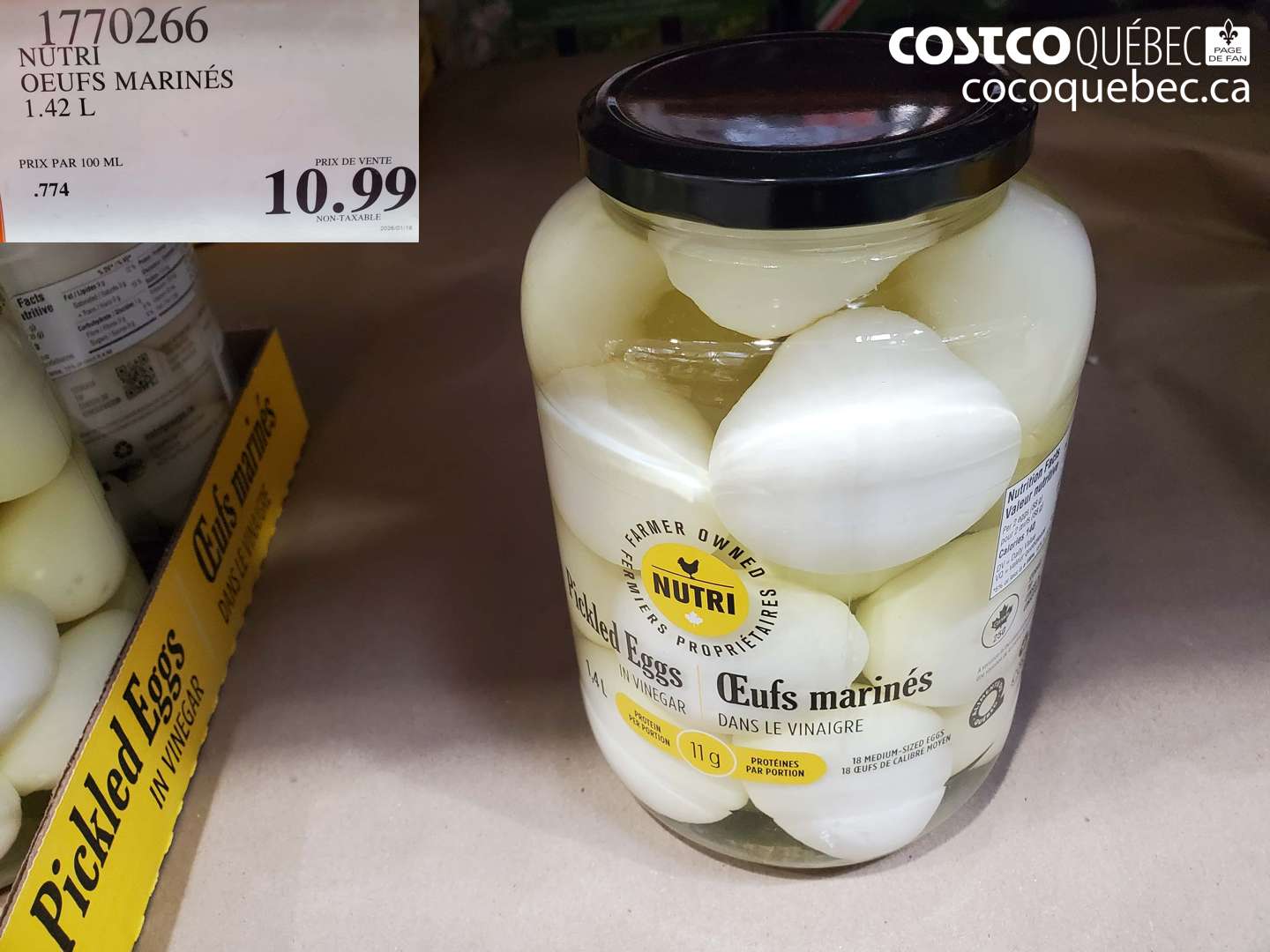 1770266 NUTRI OEUFS MARINÉS 1.42 L $10.99