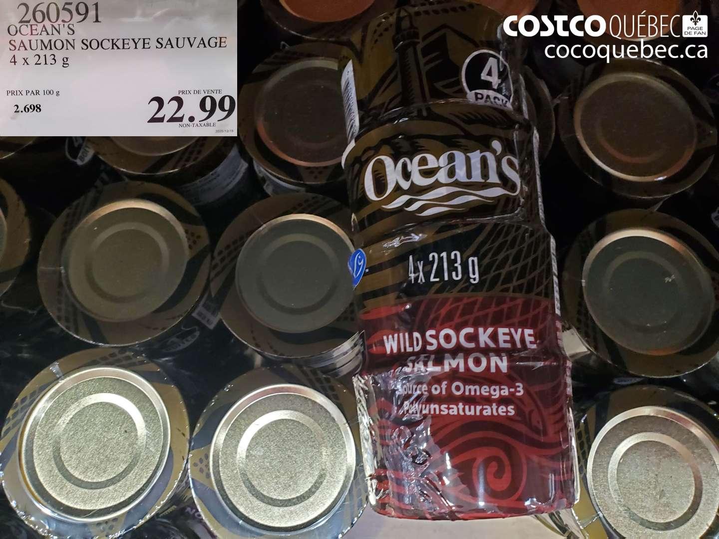 260591 OCEAN'S SAUMON SOCKEYE SAUVAGE 4 X 213 G $22.99