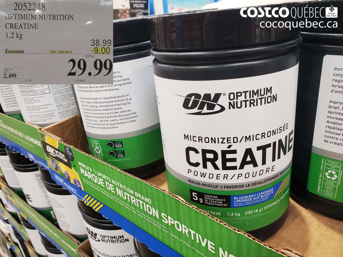 2052248 OPTIMUM NUTRITION CREATINE 1.2 KG ($9.00 INSTANT SAVINGS EXPIRES ON 2026-08-02) $29.99
