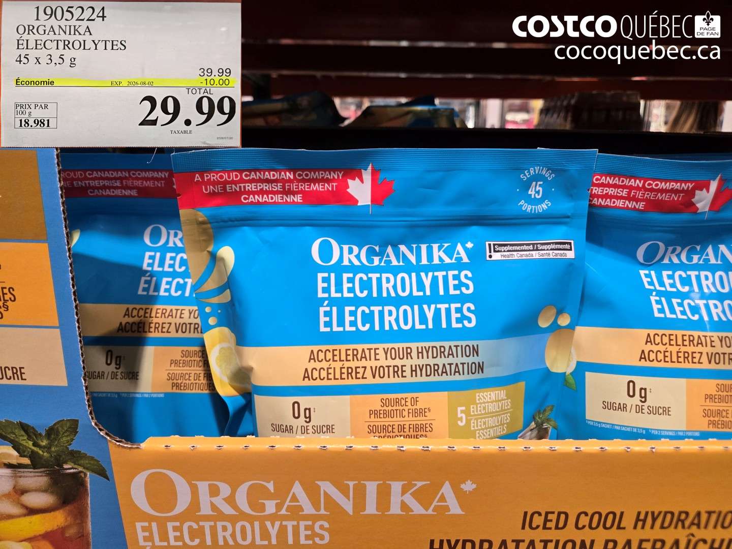 1905224 ORGANIKA ÉLECTROLYTES ($10.00 INSTANT SAVINGS EXPIRES ON 2026-08-02) $29.99