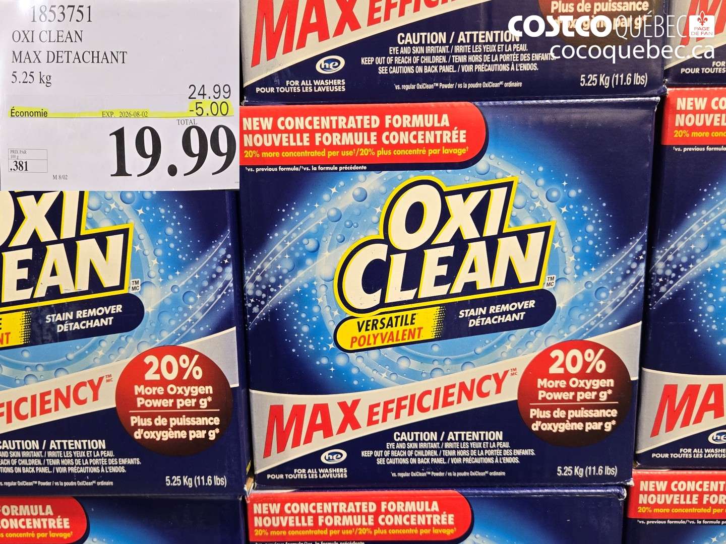 1853751 OXI CLEAN MAX DETACHANT ($5.00 INSTANT SAVINGS EXPIRES ON 2026-08-02) $19.99