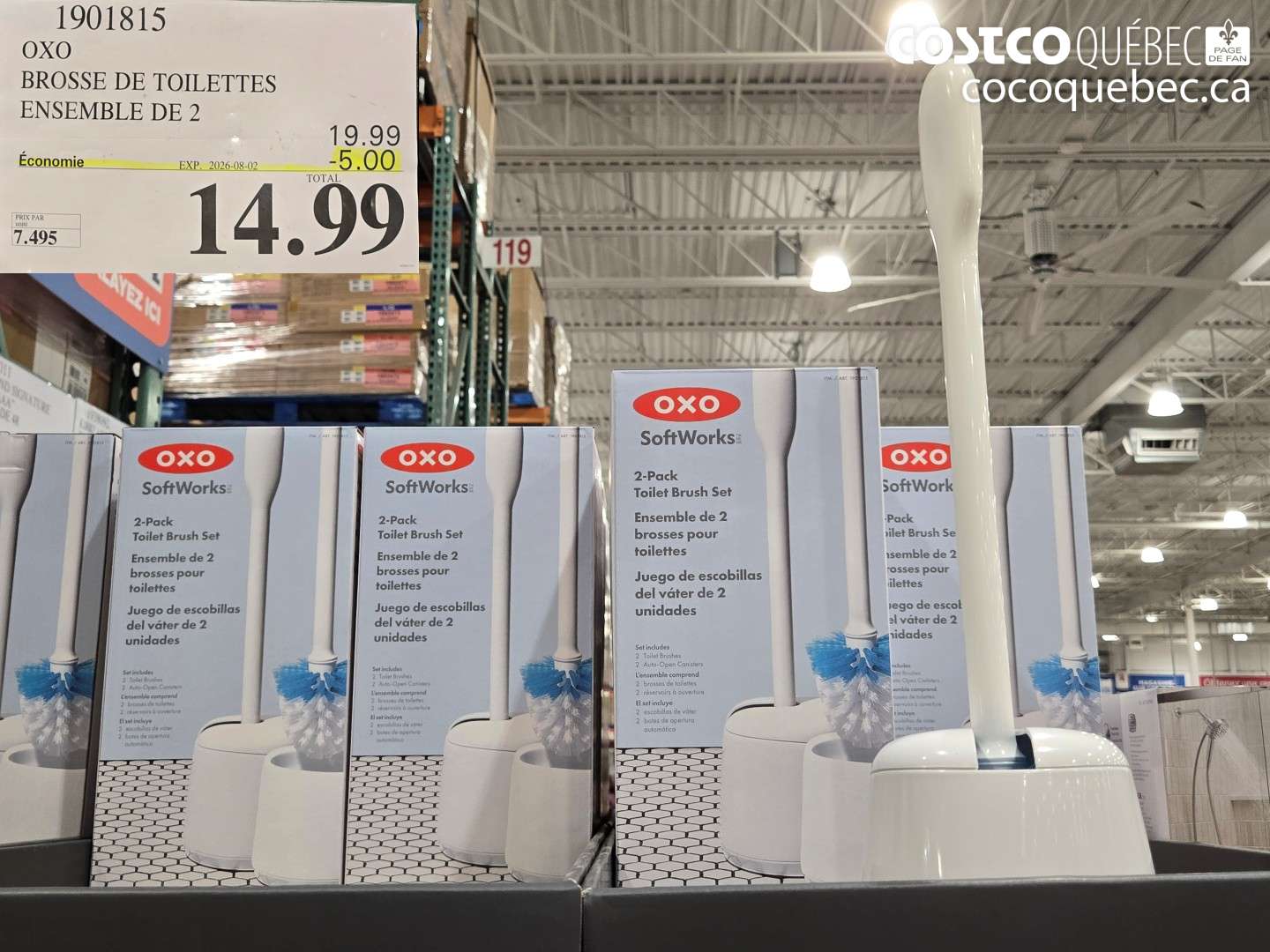 1901815 OXO BROSSE DE TOILETTES ENSEMBLE DE 2 ($5.00 INSTANT SAVINGS EXPIRES ON 2026-08-02) $14.99