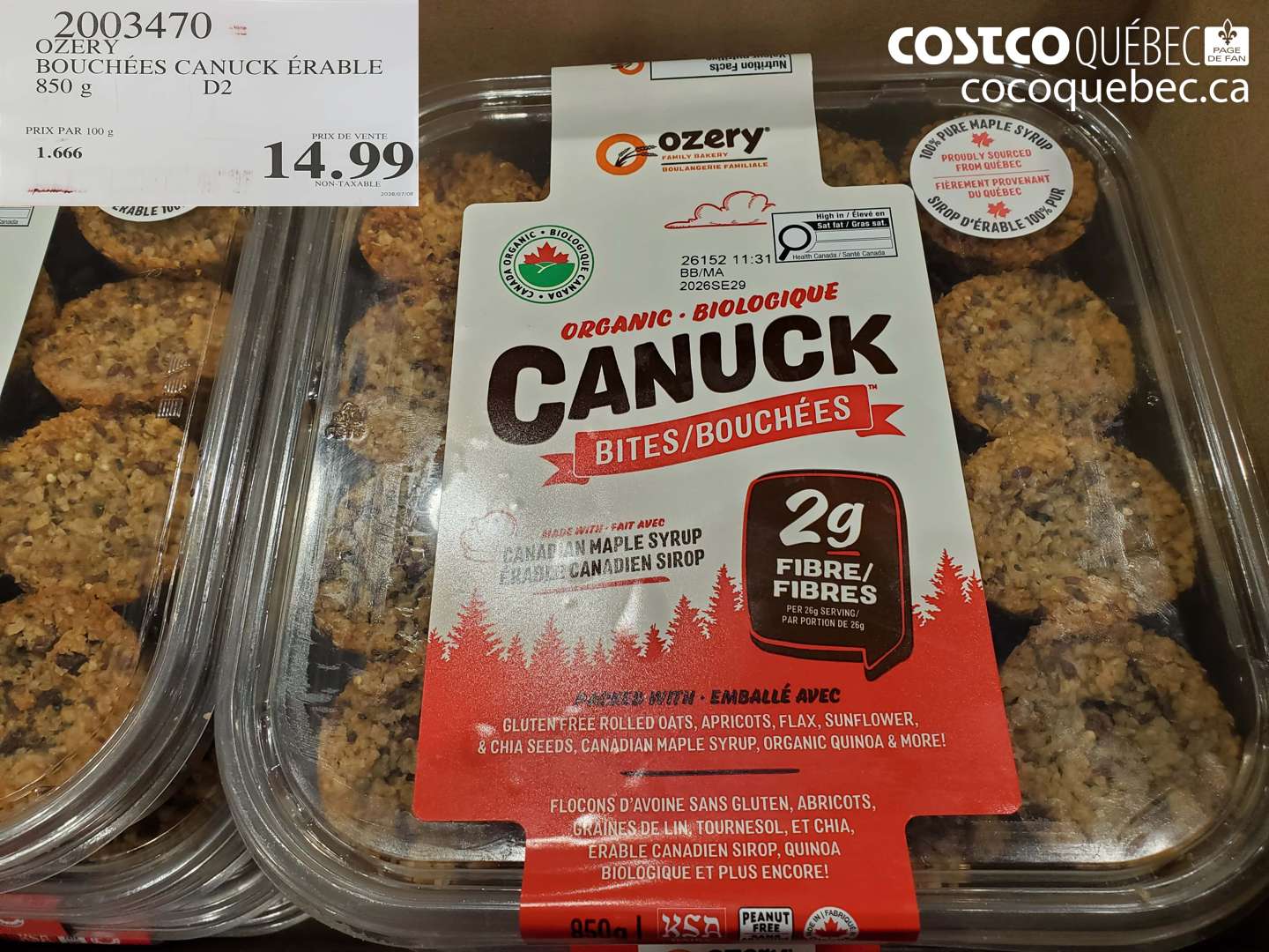 2003470 OZERY BOUCHÉES CANUCK ÉRABLE $14.99