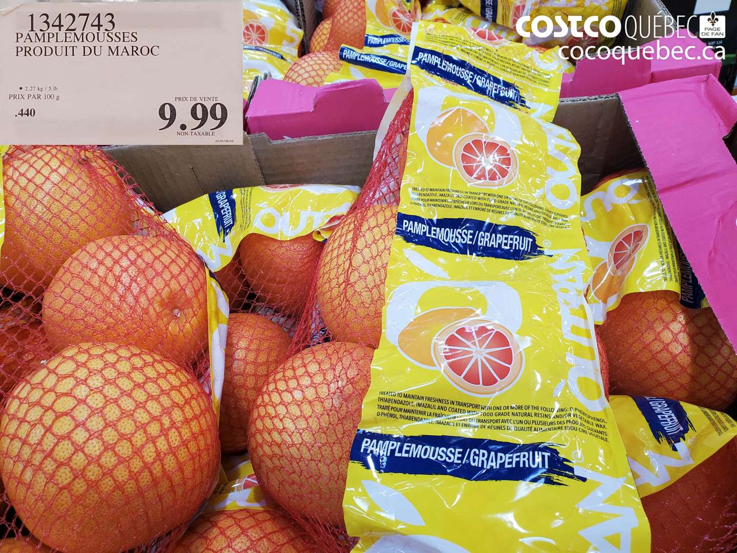 1342743 PAMPLEMOUSSES PRODUIT DU MAROC $9.99