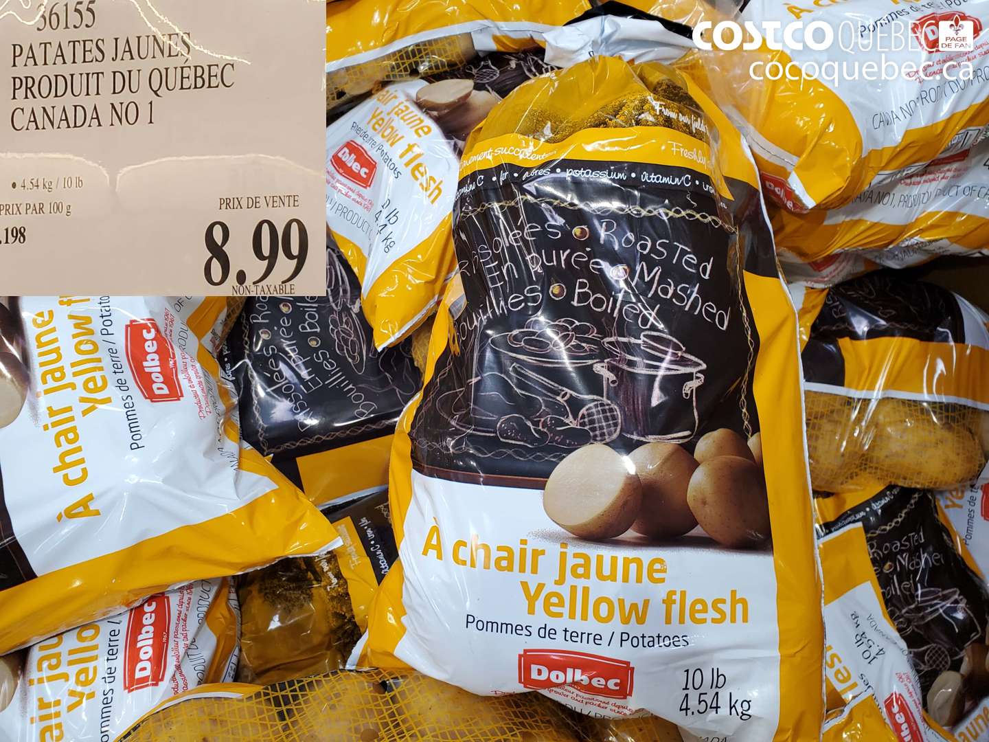 56155 PATATES JAUNES PRODUIT DU QUÉBEC CANADA NO 1 $8.99