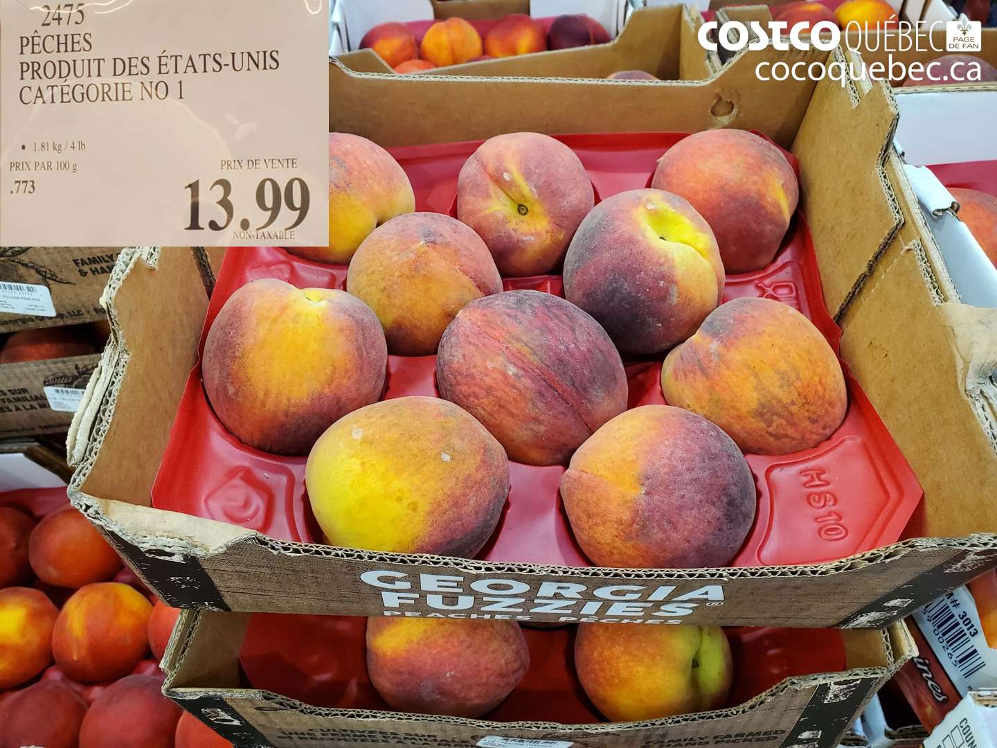 2475 PÊCHES PRODUIT DES ÉTATS-UNIS CATÉGORIE NO 1 $13.99