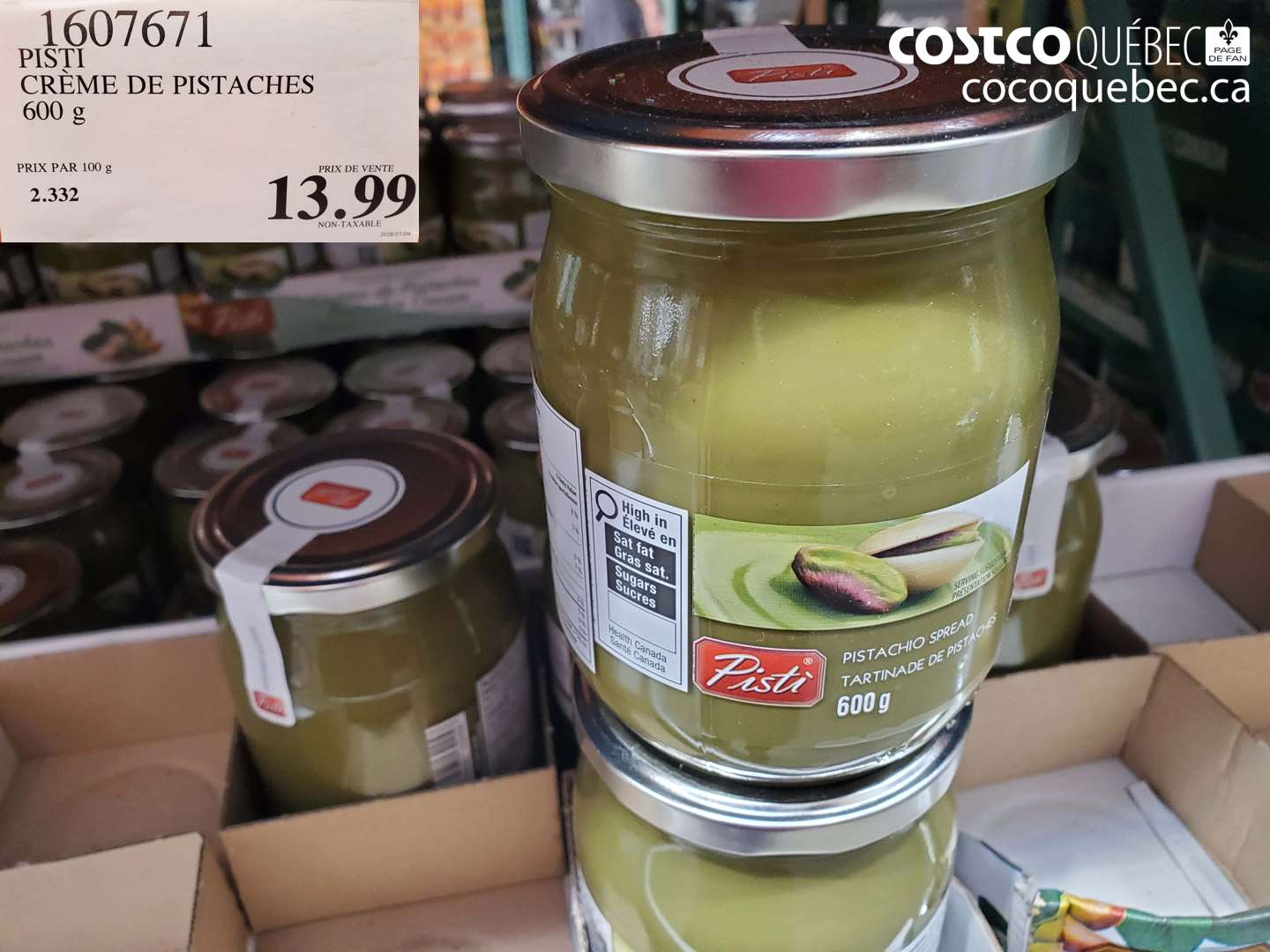 1607671 PISTI CREME DE PISTACHES 600 G $13.99