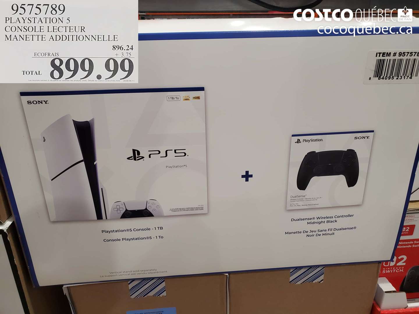 9575789 PLAYSTATION 5 CONSOLE LECTEUR MANETTE ADDITIONNELLE $899.99
