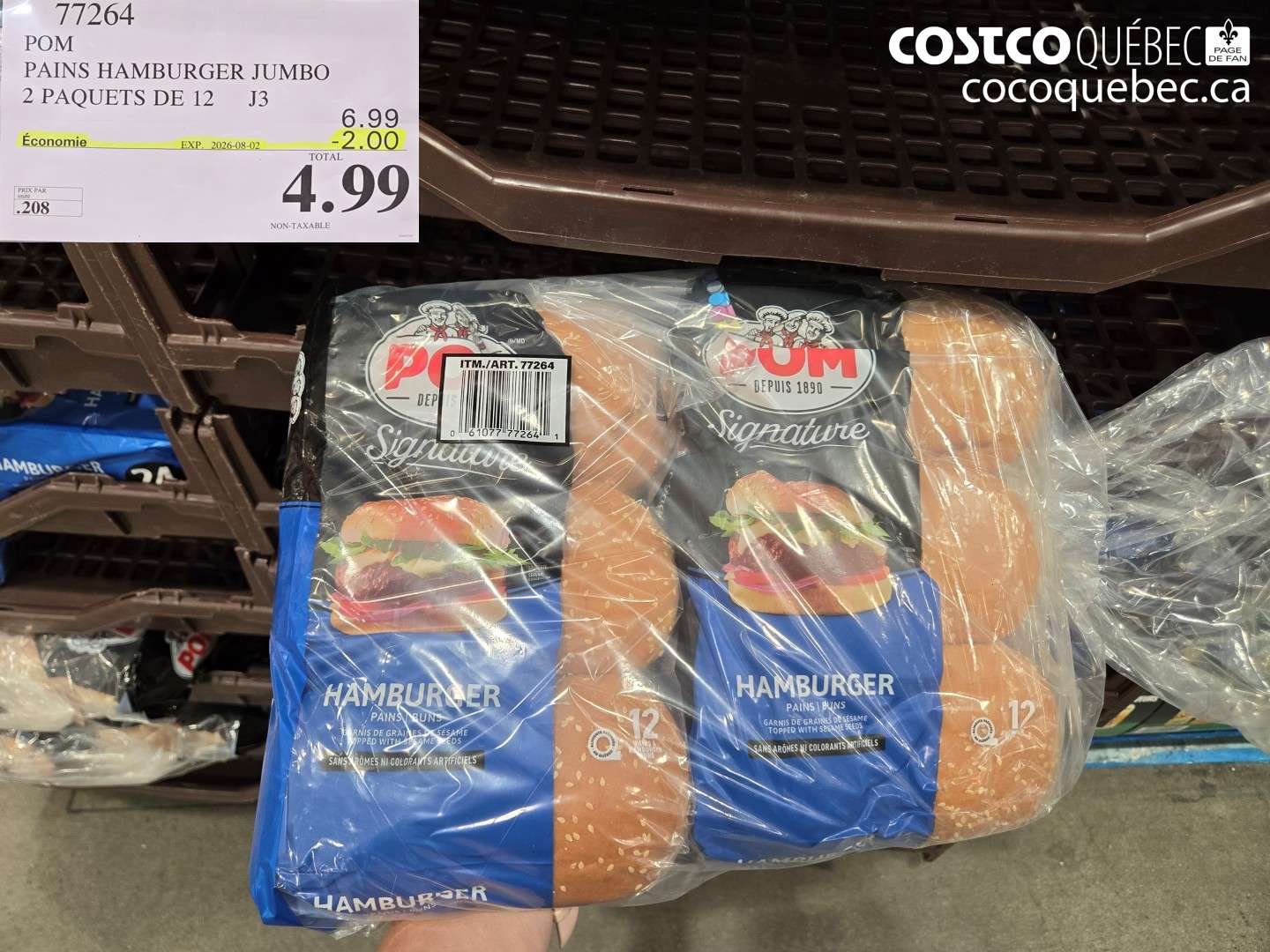 77264 POM PAINS HAMBURGER JUMBO 2 PAQUETS DE 12 ($2.00 INSTANT SAVINGS EXPIRES ON 2026-08-02) $4.99