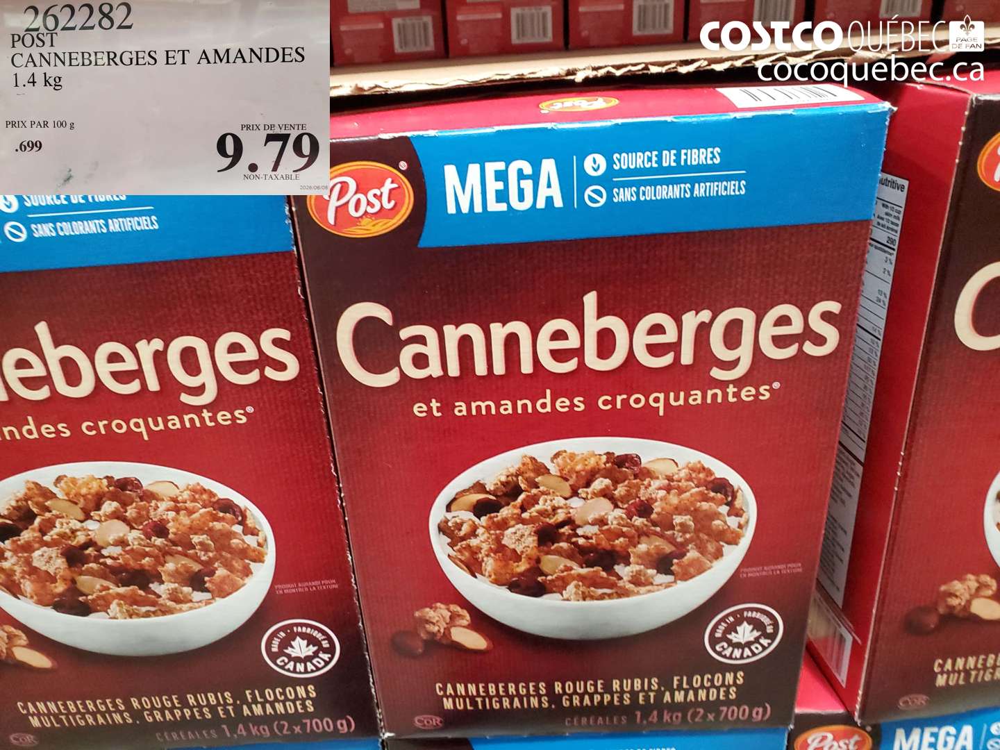 262282 POST CANNEBERGES ET AMANDES 1.4 KG $9.79