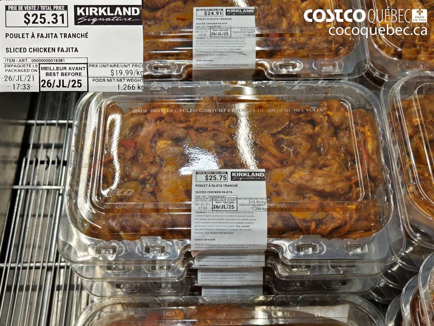 16381 POULET À FAJITA TRANCHÉ $25.31