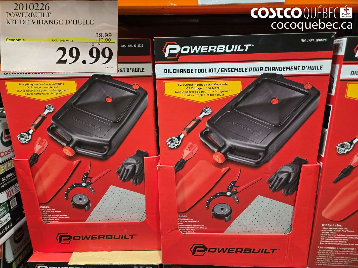 2010226 POWERBUILT KIT DE VIDANGE D'HUILE ($10.00 INSTANT SAVINGS EXPIRES ON 2026-07-12) $29.99