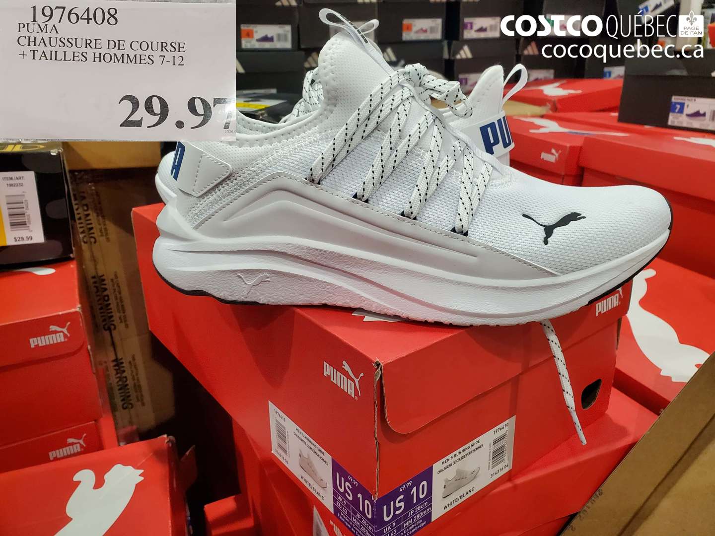 1976408 PUMA CHAUSSURE DE COURSE + TAILLES HOMMES 7-12 $29.97