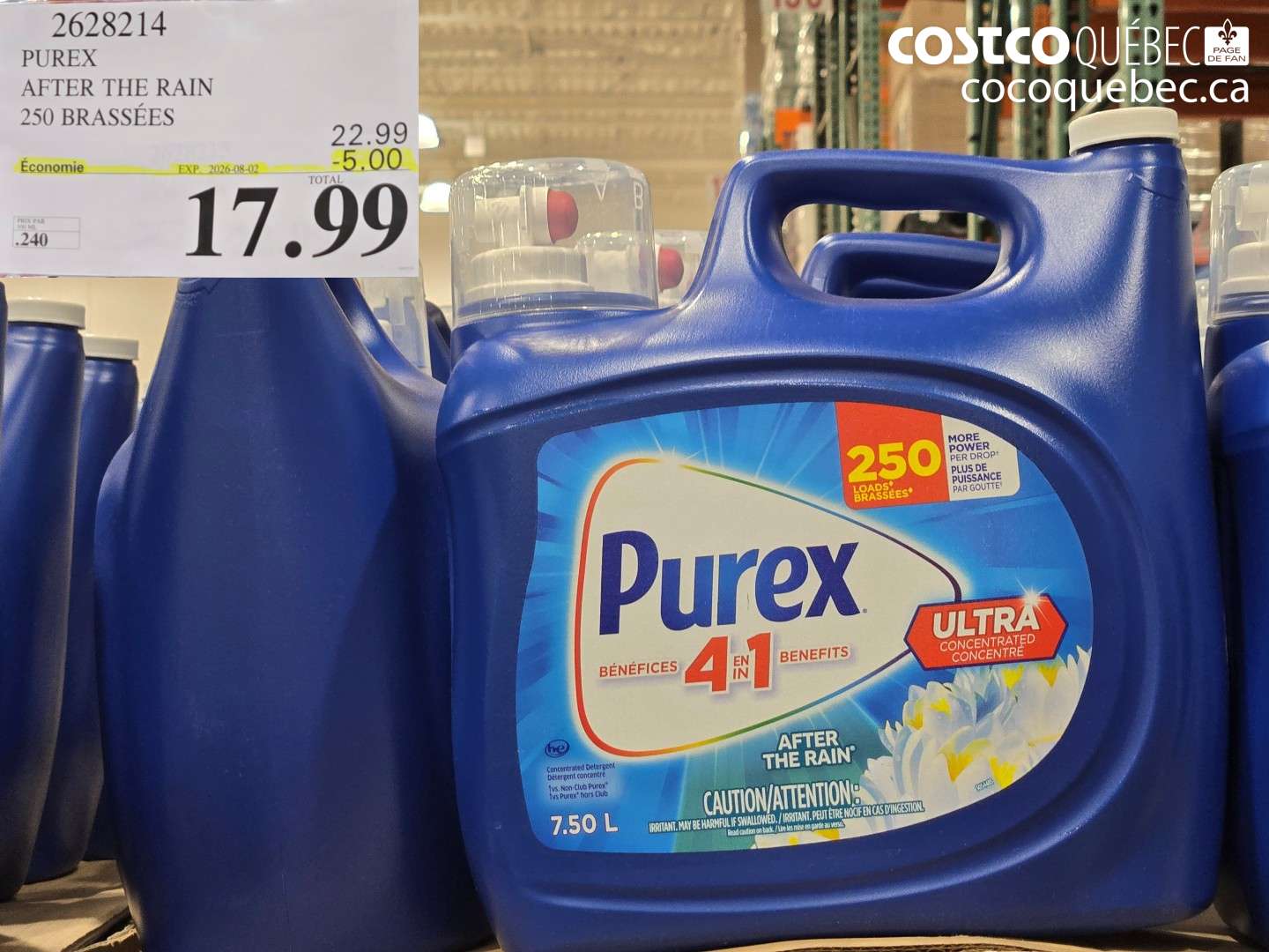 2628214 PUREX AFTER THE RAIN 250 BRASSÉES ($5.00 INSTANT SAVINGS EXPIRES ON 2026-08-02) $17.99