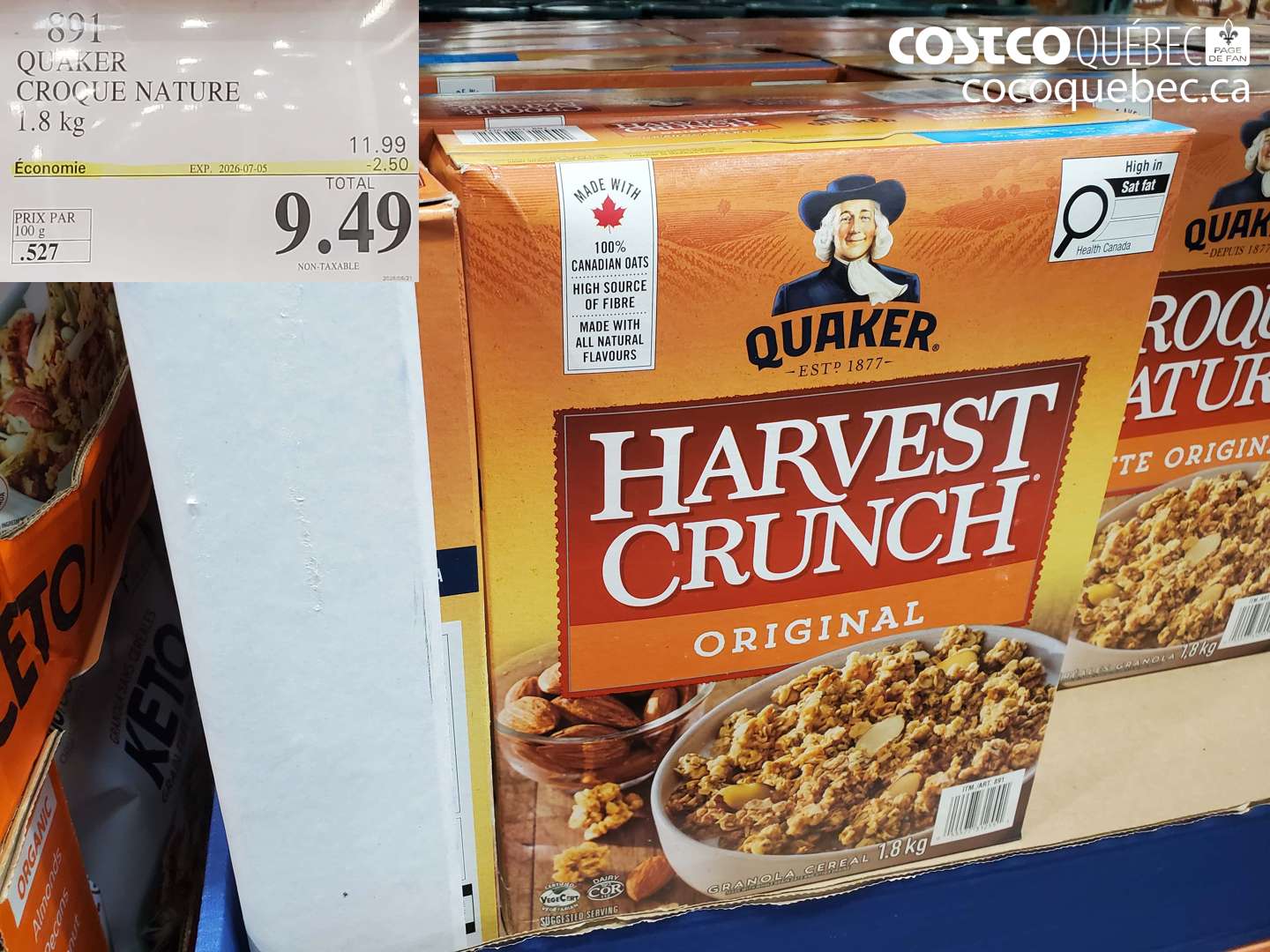 891 QUAKER CROQUE NATURE 1.8 KG ($2.50 INSTANT SAVINGS EXPIRES ON 2026-07-05) $9.49
