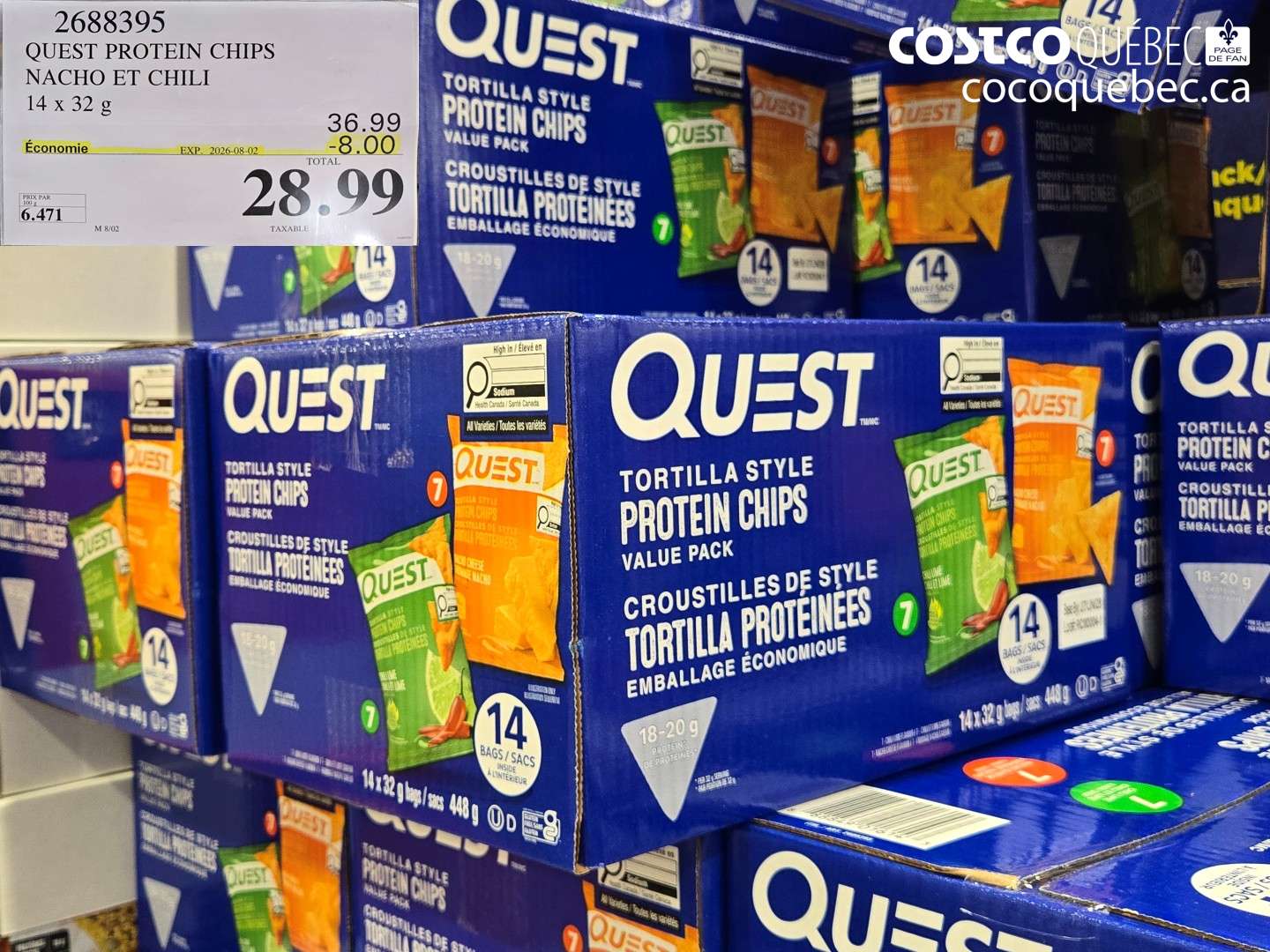 2688395 QUEST PROTEIN CHIPS NACHO ET CHILI ($8.00 INSTANT SAVINGS EXPIRES ON 2026-08-02) $28.99