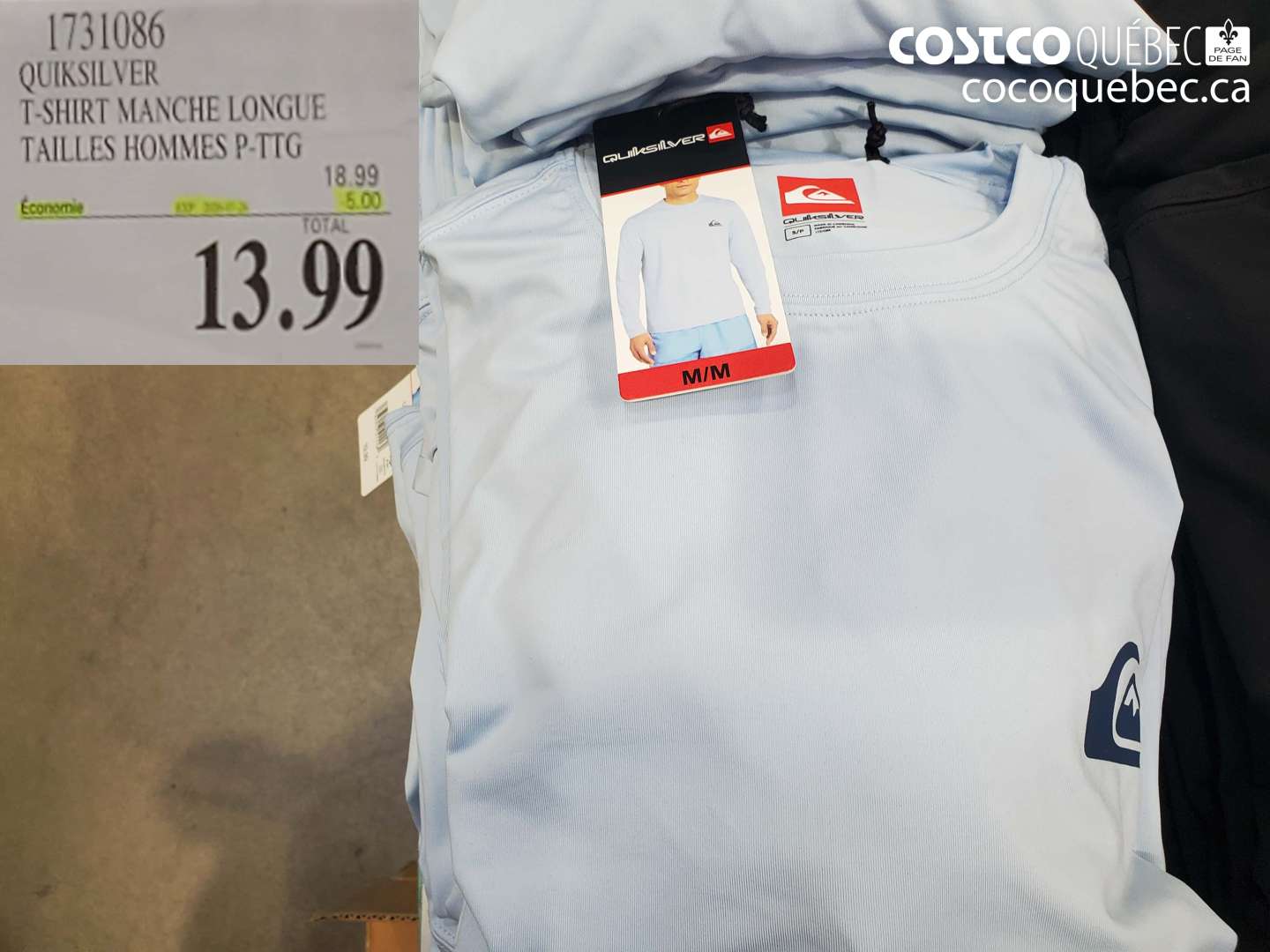 1731086 QUIKSILVER T-SHIRT MANCHE LONGUE TAILLES HOMMES P-TTG ($5.00 INSTANT SAVINGS EXPIRES ON 2026-07-26) $13.99