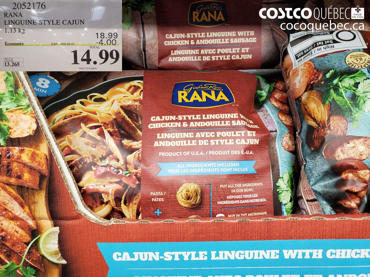 2052176 RANA LINGUINE STYLE CAJUN 1.13 KG ($4.00 INSTANT SAVINGS EXPIRES ON 2026-08-02) $14.99