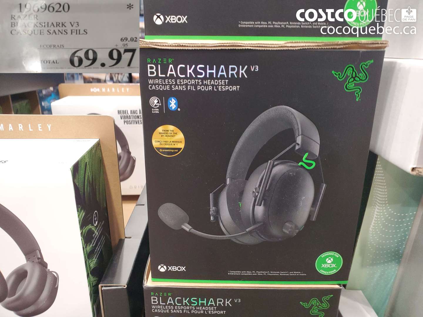 1969620 RAZER BLACKSHARK V3 CASQUE SANS FILS $69.97