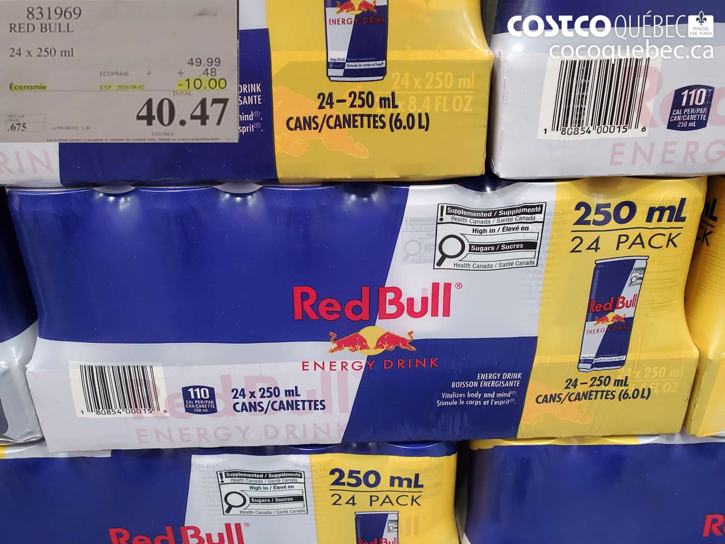 831969 RED BULL 24 X 250 ML ($10.00 INSTANT SAVINGS EXPIRES ON 2025-08-03) $40.47
