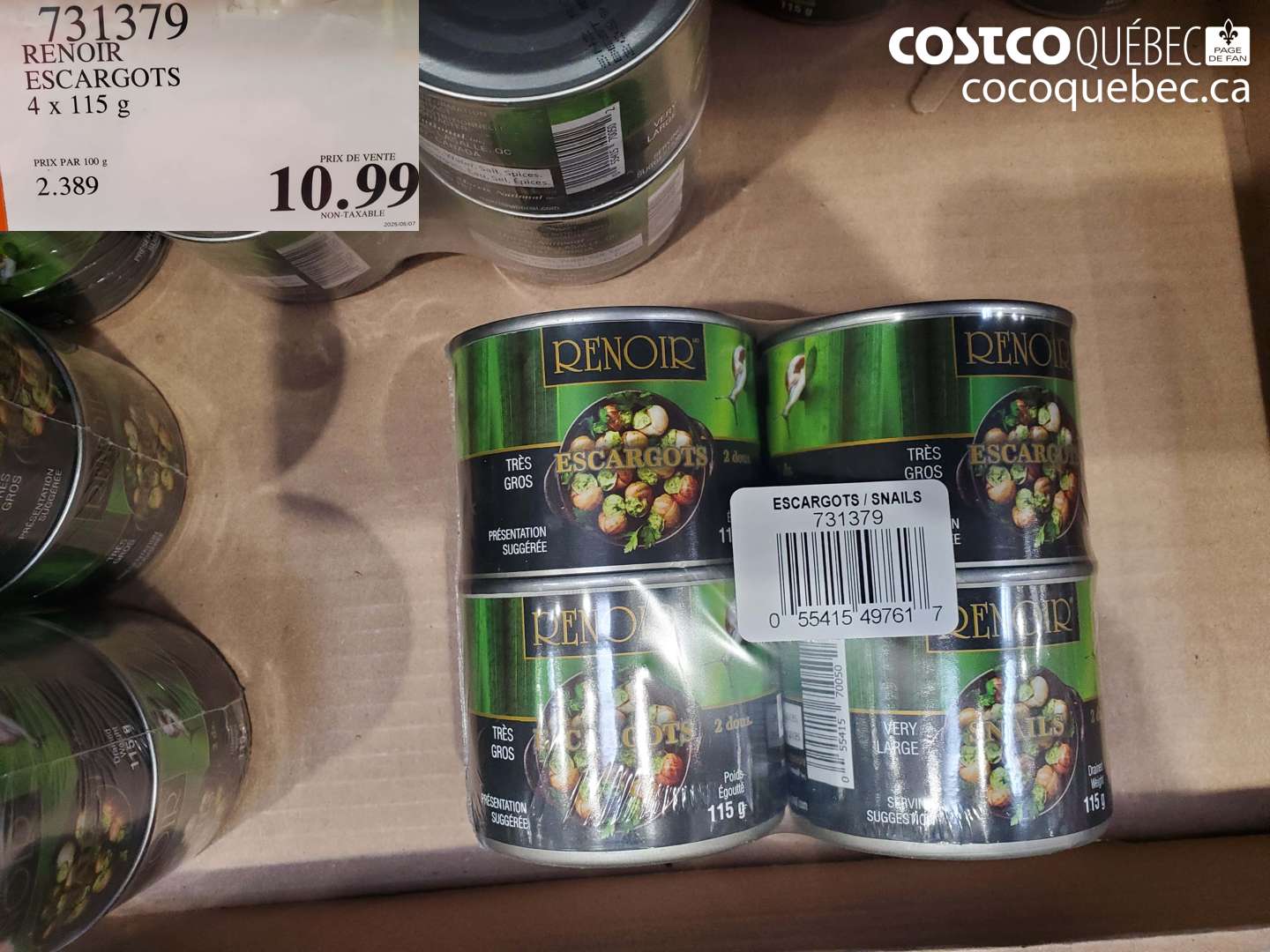 731379 RENOIR ESCARGOTS 4 X 115 G $10.99