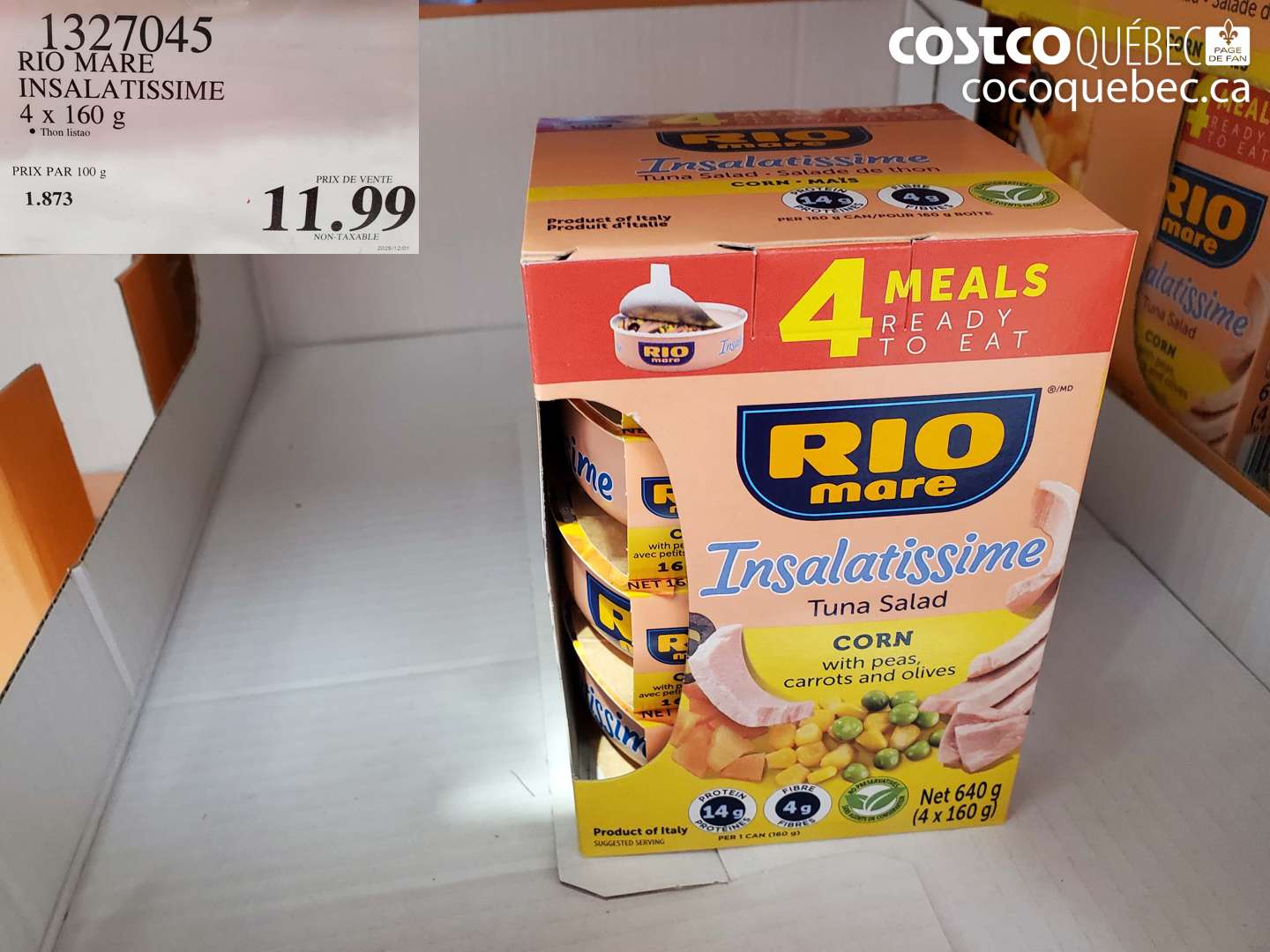 1327045 RIO MARE INSALATISSIME 4 X 160 G $11.99