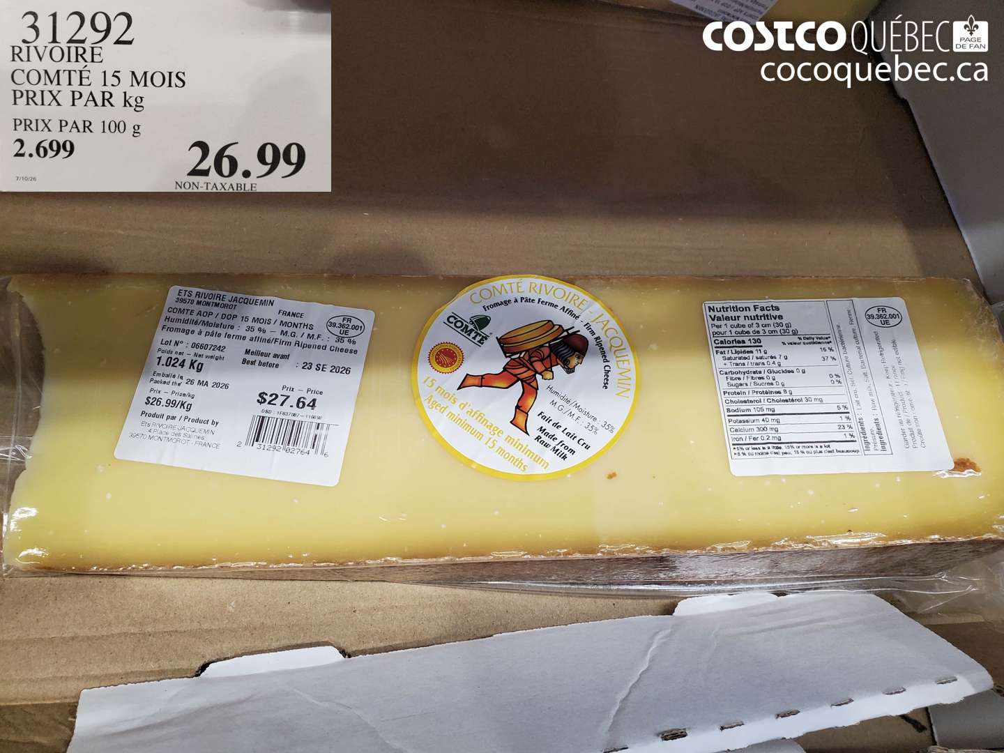 31292 RIVOIRE COMTÉ 15 MOIS $26.99