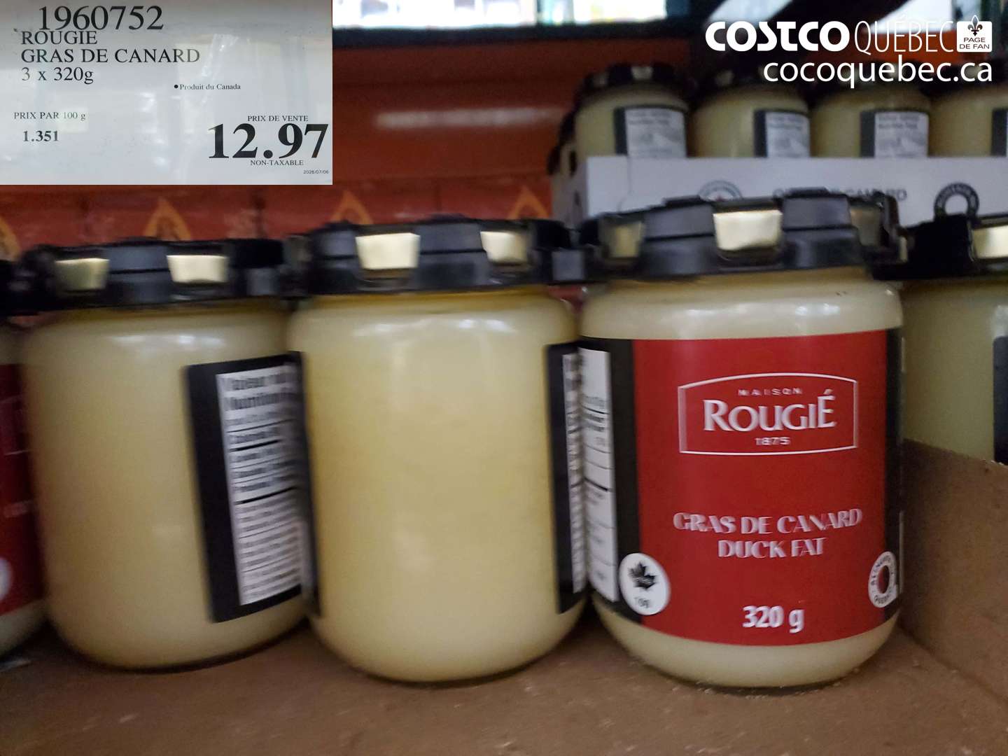 1960752 ROUGIE GRAS DE CANARD 3 X 320G $12.97