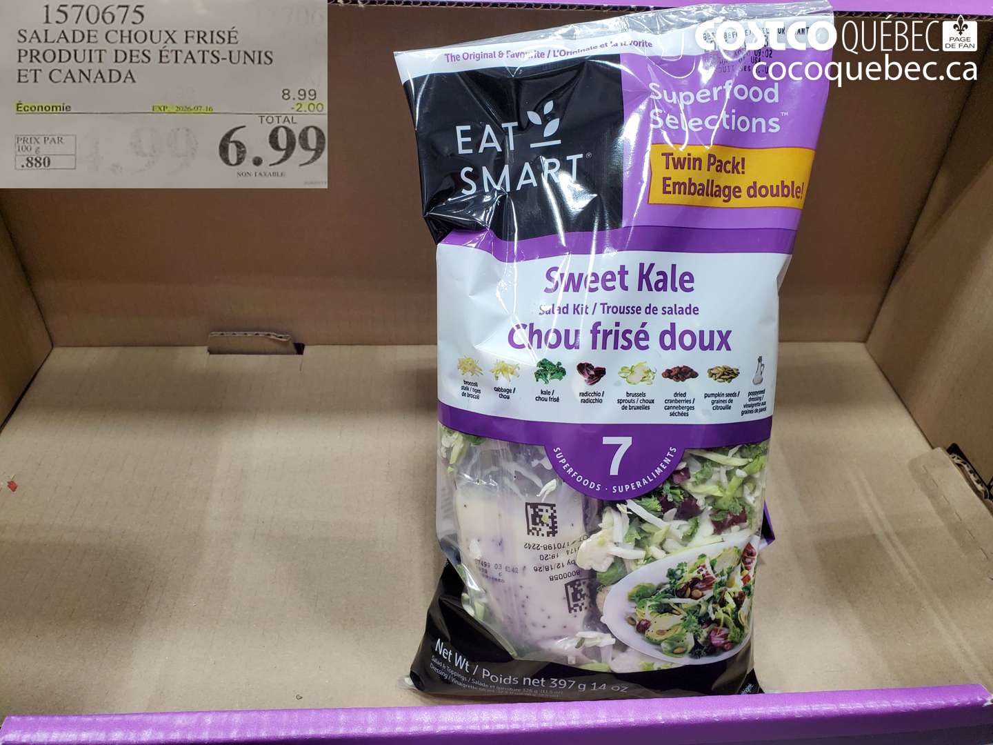 1570675 SALADE CHOUX FRISE PRODUIT DES ETATS-UNIS ET CANADA ($2.00 INSTANT SAVINGS EXPIRES ON 2026-07-16) $6.99
