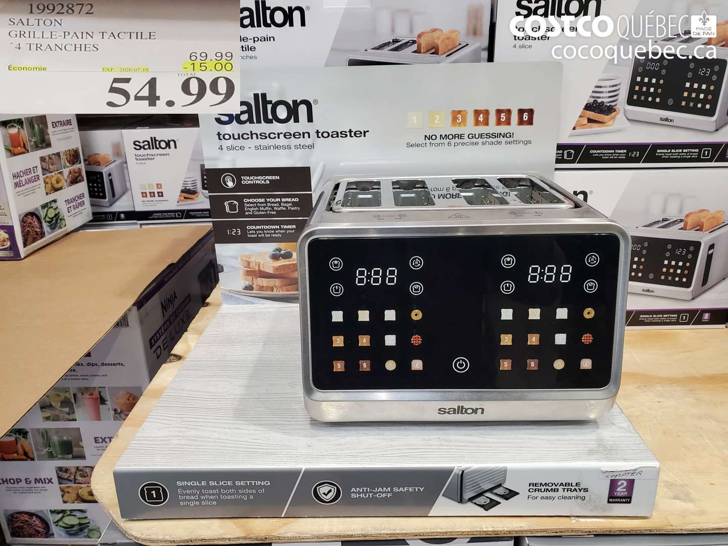 1992872 SALTON GRILLE-PAIN TACTILE 4 TRANCHES ($15.00 INSTANT SAVINGS EXPIRES ON 2026-07-19) $54.99