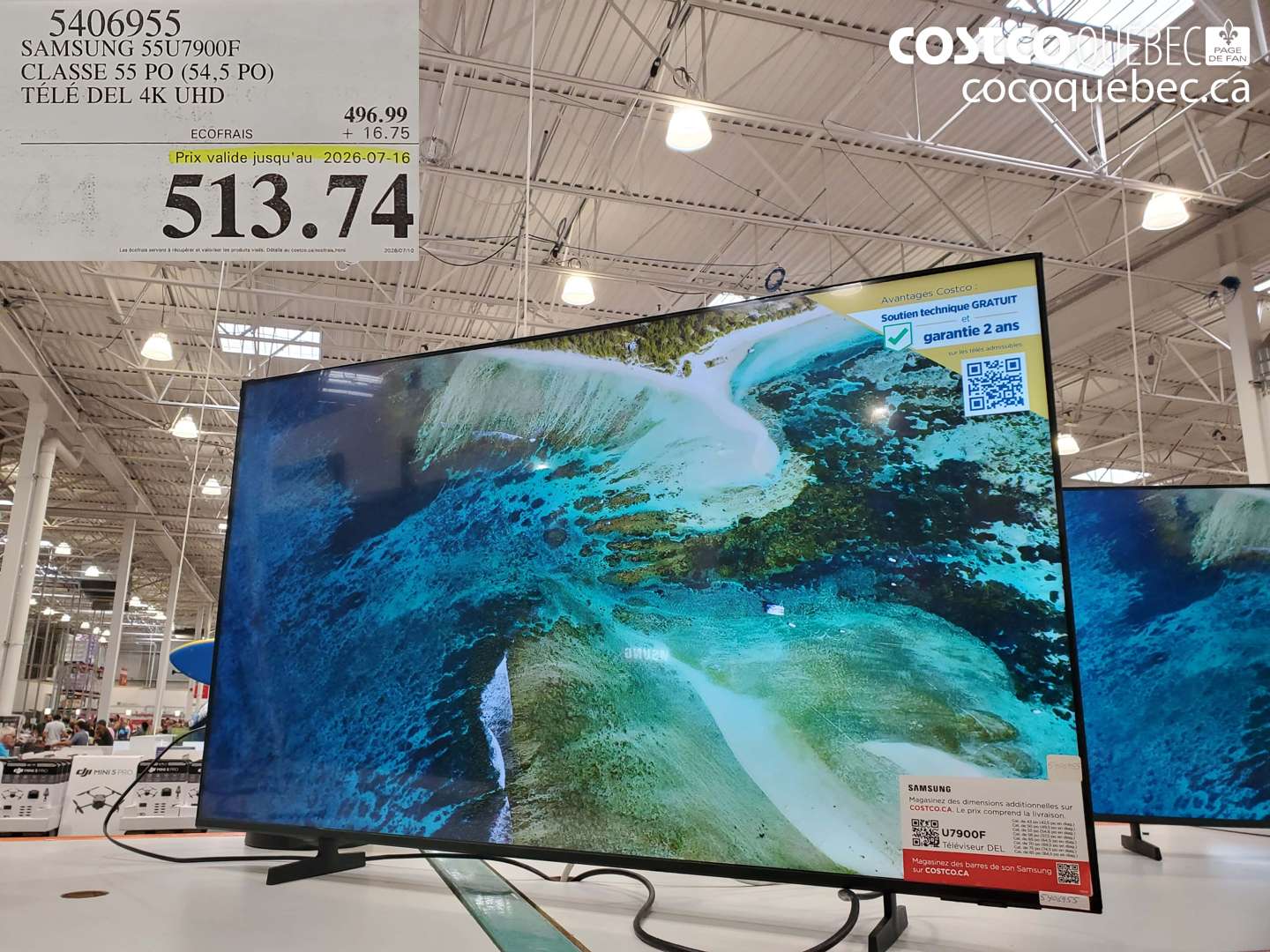 5406955 SAMSUNG 55U7900F CLASSE 55 PO (54.5 PO) TÉLÉ DEL 4K UHD (EXPIRES ON 2026-07-16) $513.74