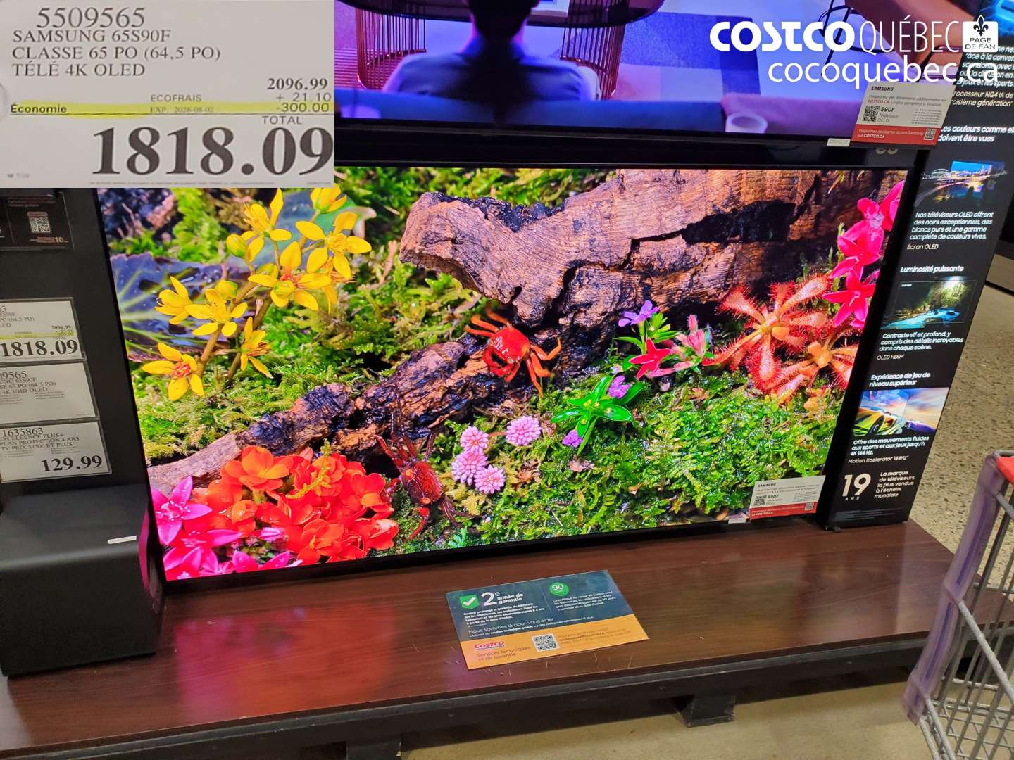 5509565 SAMSUNG 65S90F CLASSE 65 PO (64.5 PO) TÉLÉ 4K OLED ($300.00 INSTANT SAVINGS EXPIRES ON 2026-08-02) $1818.09